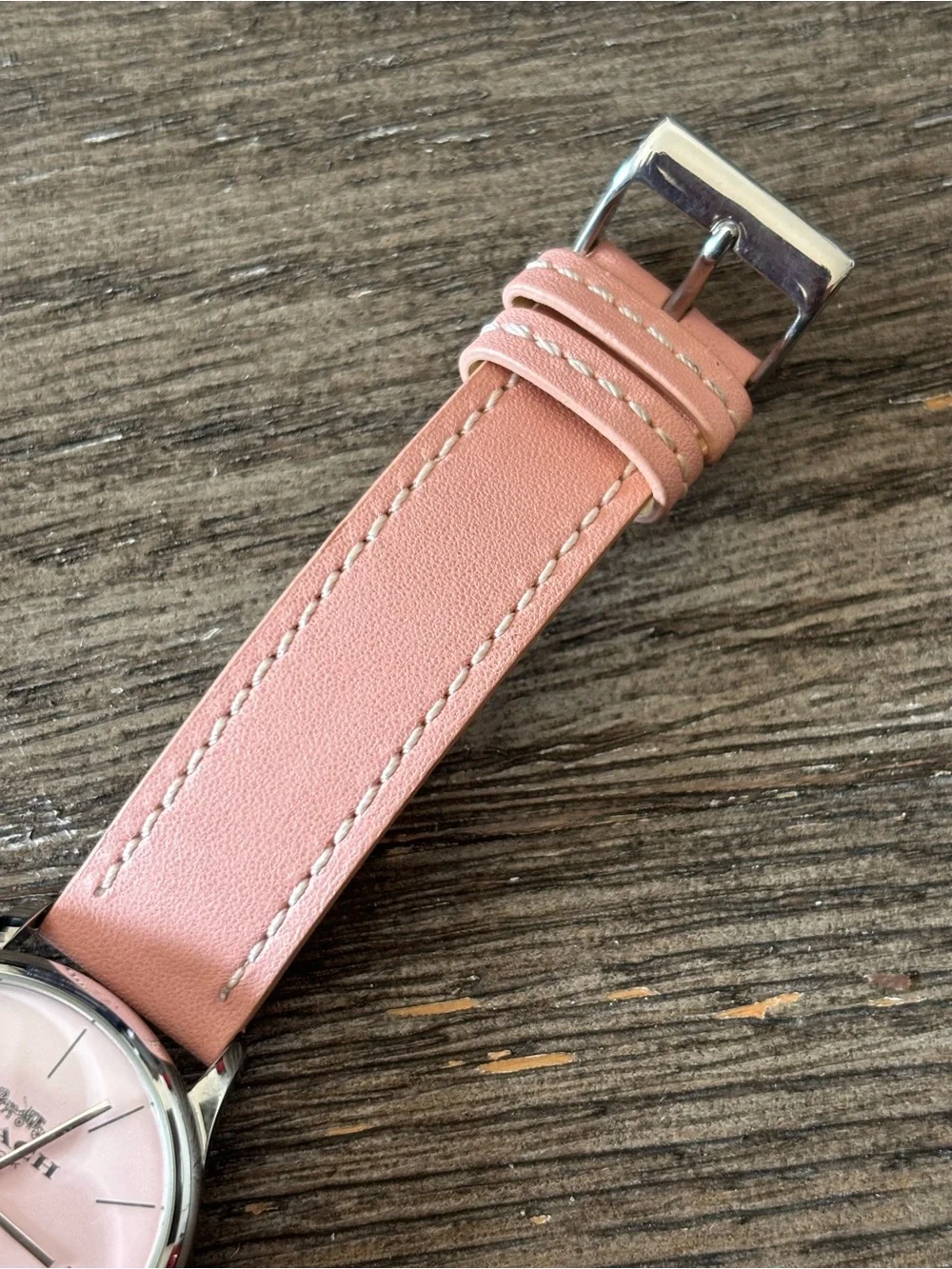 COACH Women's Ruby Quartz Watch - Blush Pink Silver Tone 32mm EUC